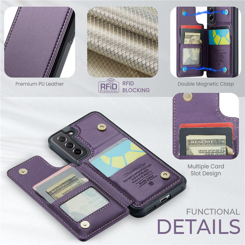 CaseMe Samsung Galaxy S21 FE RFID Blocking Card Holder Case - Image 7