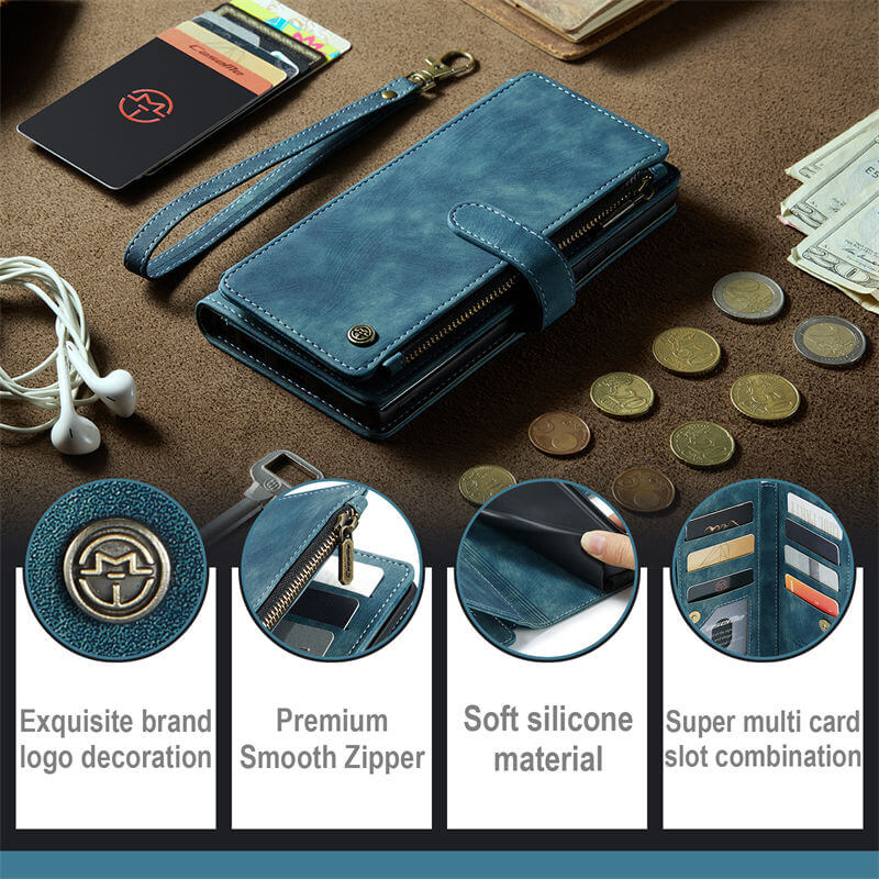 CaseMe Samsung Galaxy S21 FE Wallet kickstand Case with Wrist Strap - Image 9