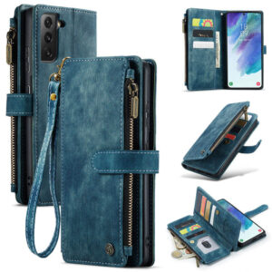 CaseMe Samsung Galaxy S21 FE Wallet kickstand Case with Wrist Strap