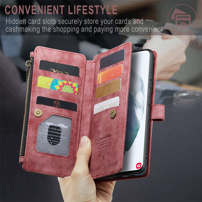 CaseMe Samsung Galaxy S21 Plus Wallet kickstand Case with Wrist Strap - Image 8