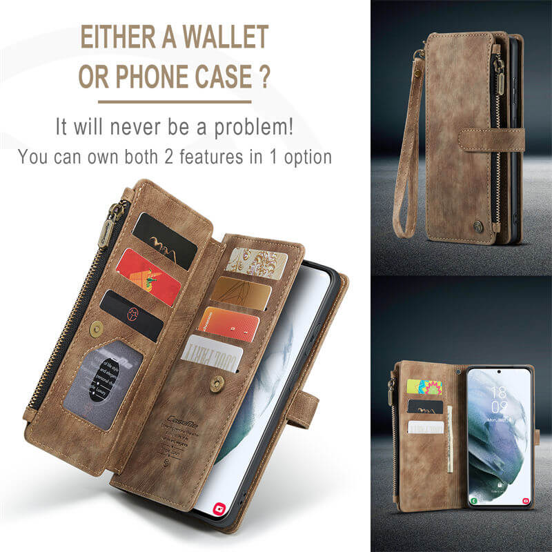 CaseMe Samsung Galaxy S21 Plus Wallet kickstand Case with Wrist Strap - Image 7