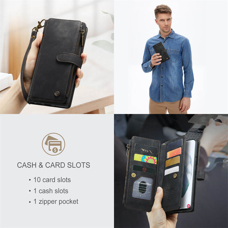 CaseMe Samsung Galaxy S21 Plus Wallet kickstand Case with Wrist Strap - Image 5