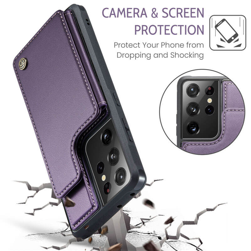 CaseMe Samsung Galaxy S21 Ultra RFID Blocking Card Holder Case - Image 10