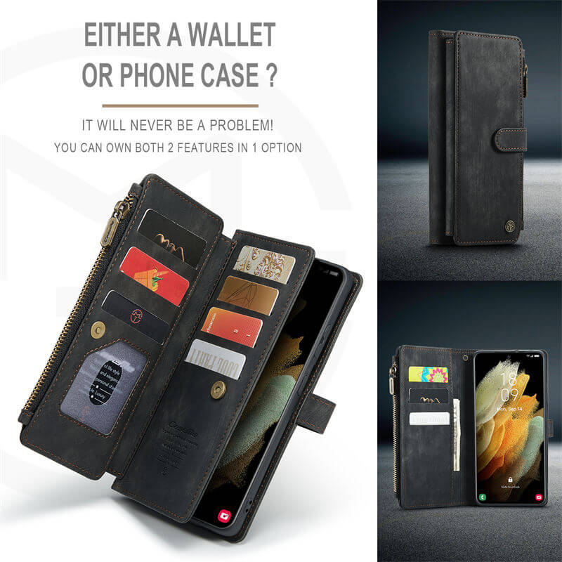 CaseMe Samsung Galaxy S21 Ultra Wallet kickstand Case with Wrist Strap - Image 7