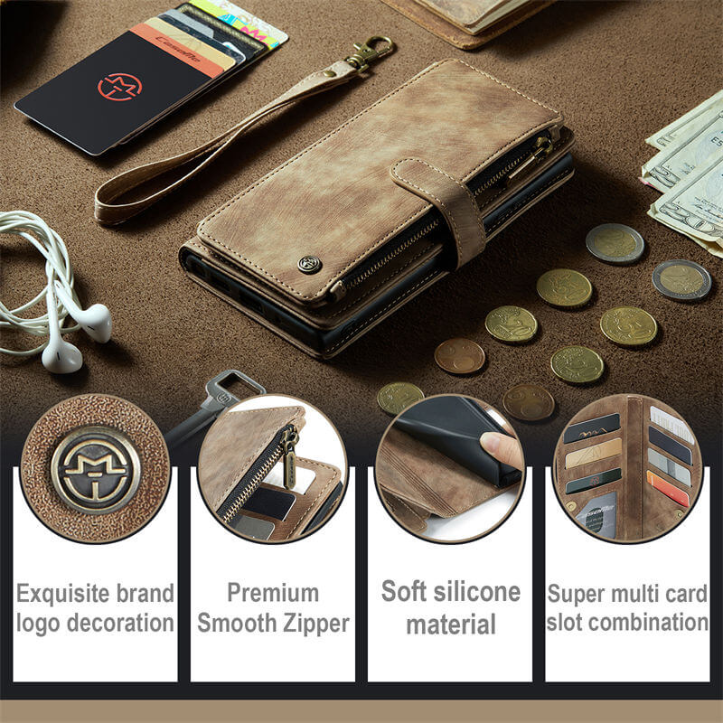 CaseMe Samsung Galaxy S22 Wallet kickstand Case with Wrist Strap - Image 9