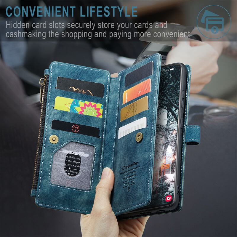 CaseMe Samsung Galaxy S22 Wallet kickstand Case with Wrist Strap - Image 8