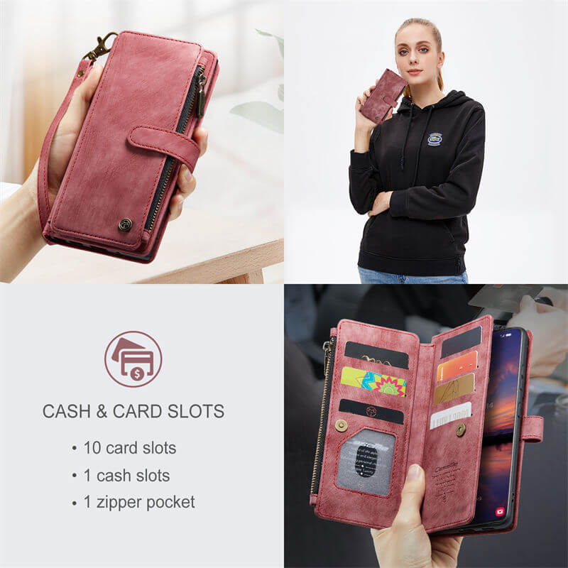 CaseMe Samsung Galaxy S22 Wallet kickstand Case with Wrist Strap - Image 6