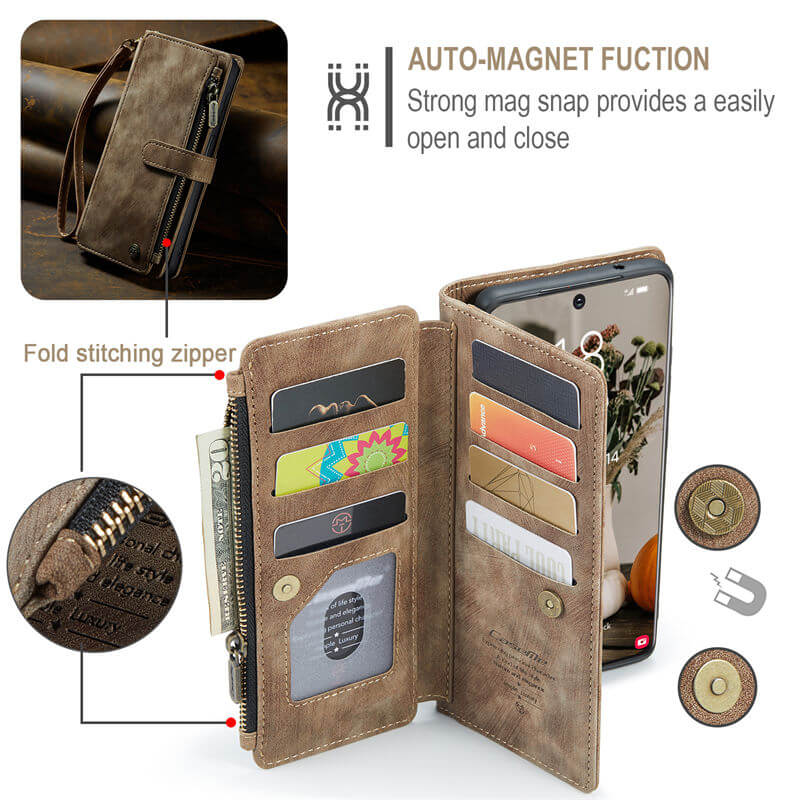 CaseMe Samsung Galaxy S22 Wallet kickstand Case with Wrist Strap - Image 5