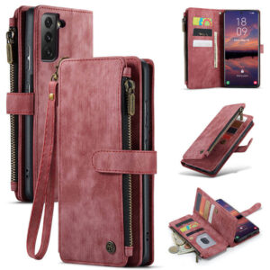 CaseMe Samsung Galaxy S22 Plus Wallet kickstand Case with Wrist Strap