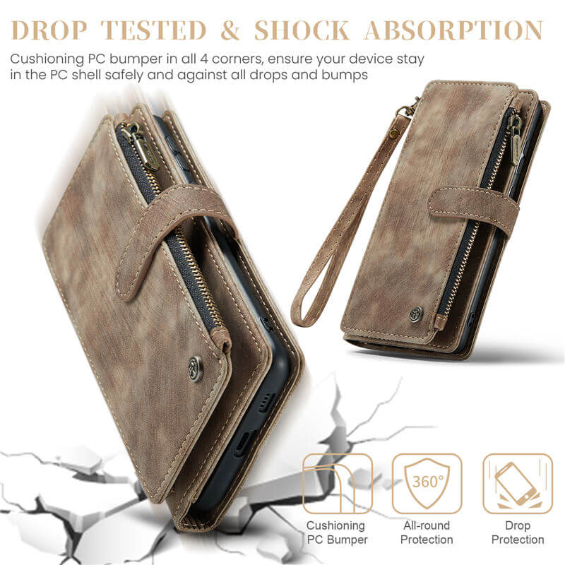 CaseMe Samsung Galaxy S24 Wallet kickstand Case with Wrist Strap - Image 8
