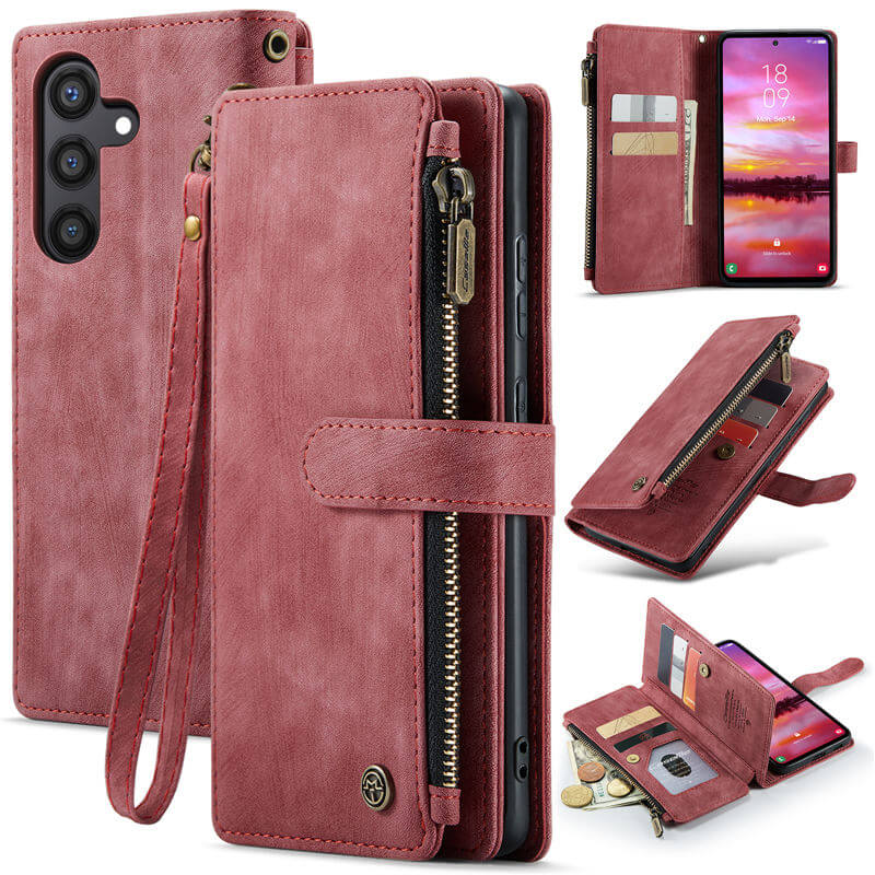 CaseMe Samsung Galaxy S24 Wallet kickstand Case with Wrist Strap