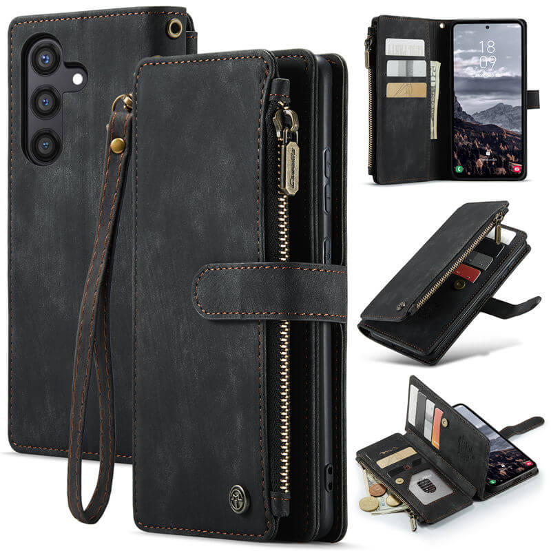 CaseMe Samsung Galaxy S24 Plus Wallet kickstand Case with Wrist Strap