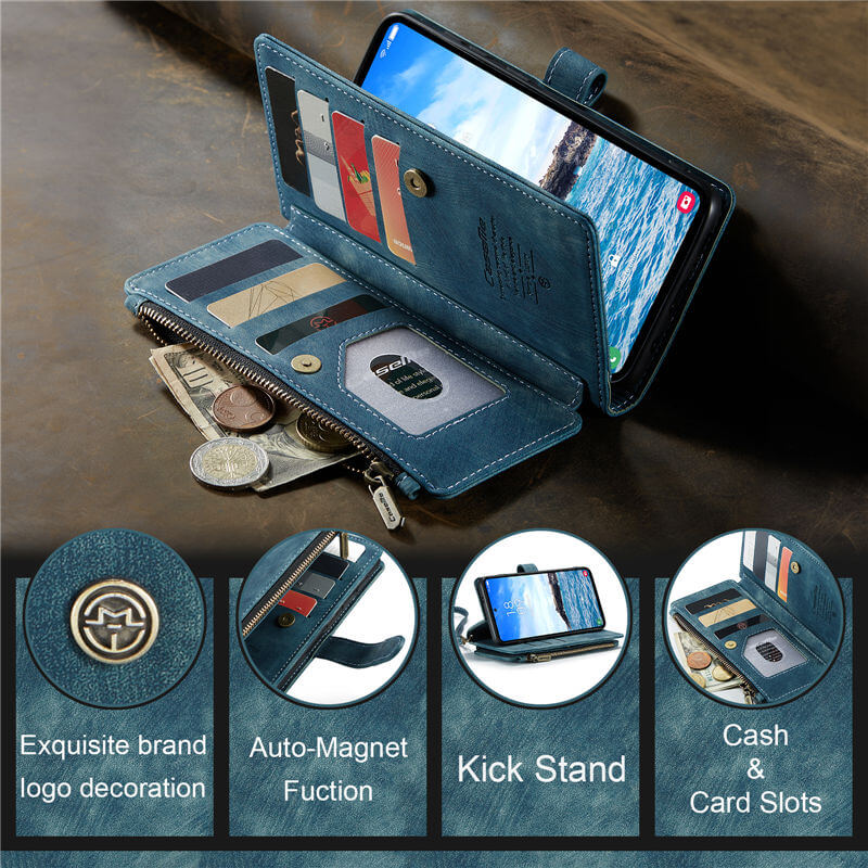 CaseMe Samsung Galaxy S24 Plus Wallet kickstand Case with Wrist Strap - Image 6