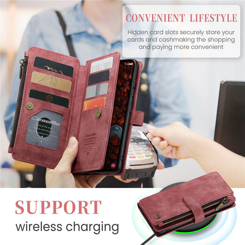 CaseMe Samsung Galaxy S24 Plus Wallet kickstand Case with Wrist Strap - Image 4