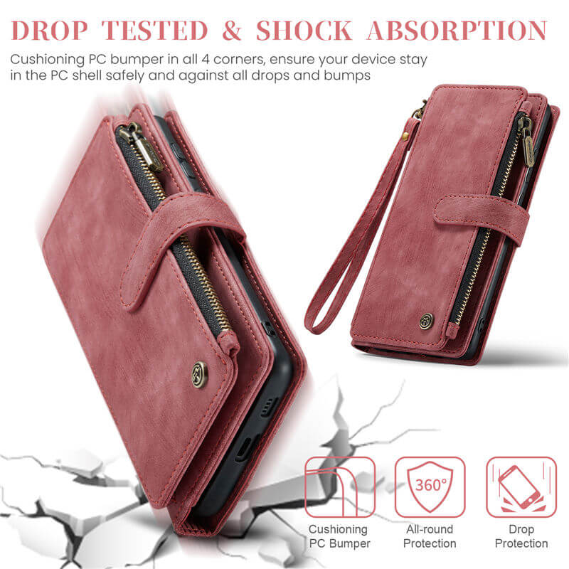 CaseMe Samsung Galaxy S24 Plus Wallet kickstand Case with Wrist Strap - Image 8