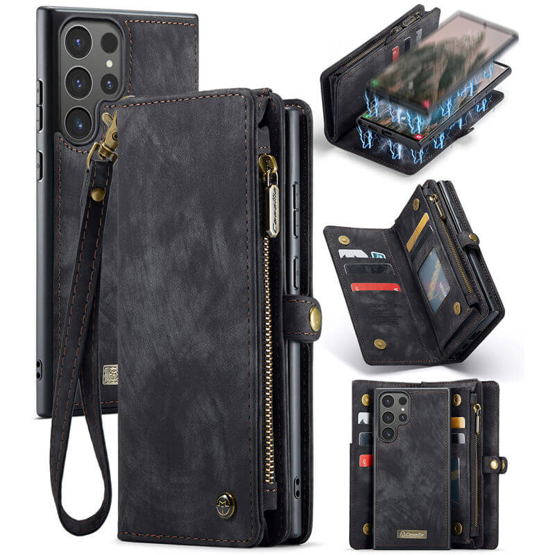 CaseMe Samsung Galaxy S24 Ultra Wallet Case with Wrist Strap