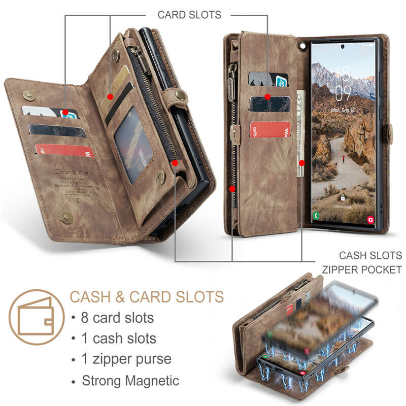CaseMe Samsung Galaxy S24 Ultra Wallet Case with Wrist Strap - Image 3