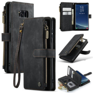 CaseMe Samsung Galaxy S8 Wallet kickstand Case with Wrist Strap