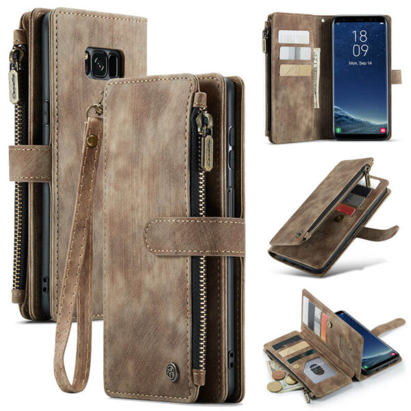 CaseMe Samsung Galaxy S8 Plus Wallet kickstand Case with Wrist Strap