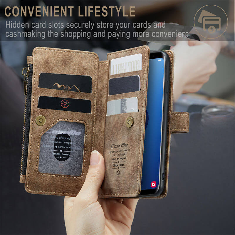 CaseMe Samsung Galaxy S9 Wallet kickstand Case with Wrist Strap - Image 8