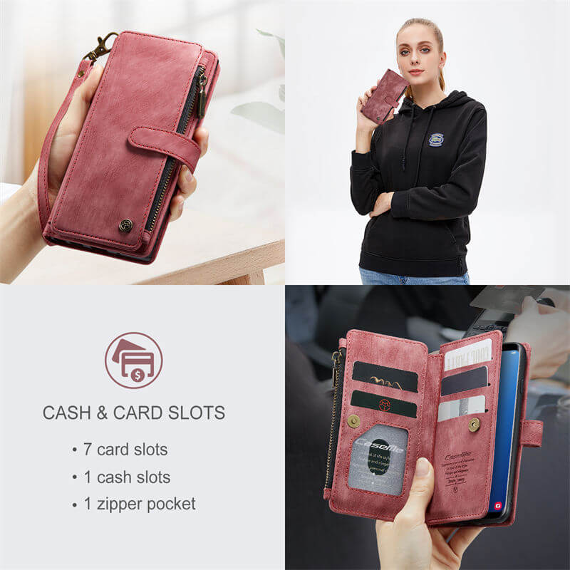 CaseMe Samsung Galaxy S9 Wallet kickstand Case with Wrist Strap - Image 5
