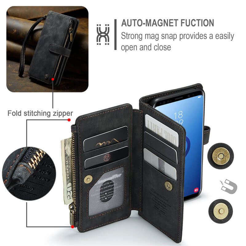 CaseMe Samsung Galaxy S9 Wallet kickstand Case with Wrist Strap - Image 6