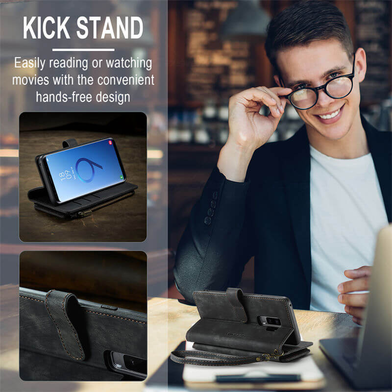 CaseMe Samsung Galaxy S9 Plus Wallet kickstand Case with Wrist Strap - Image 4