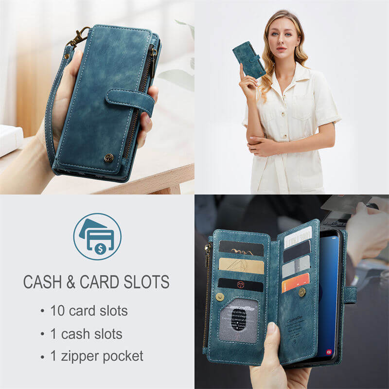 CaseMe Samsung Galaxy S9 Plus Wallet kickstand Case with Wrist Strap - Image 5