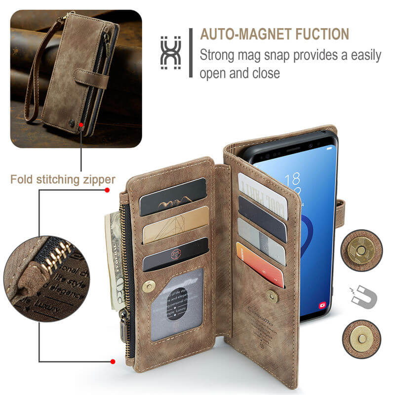 CaseMe Samsung Galaxy S9 Plus Wallet kickstand Case with Wrist Strap - Image 6
