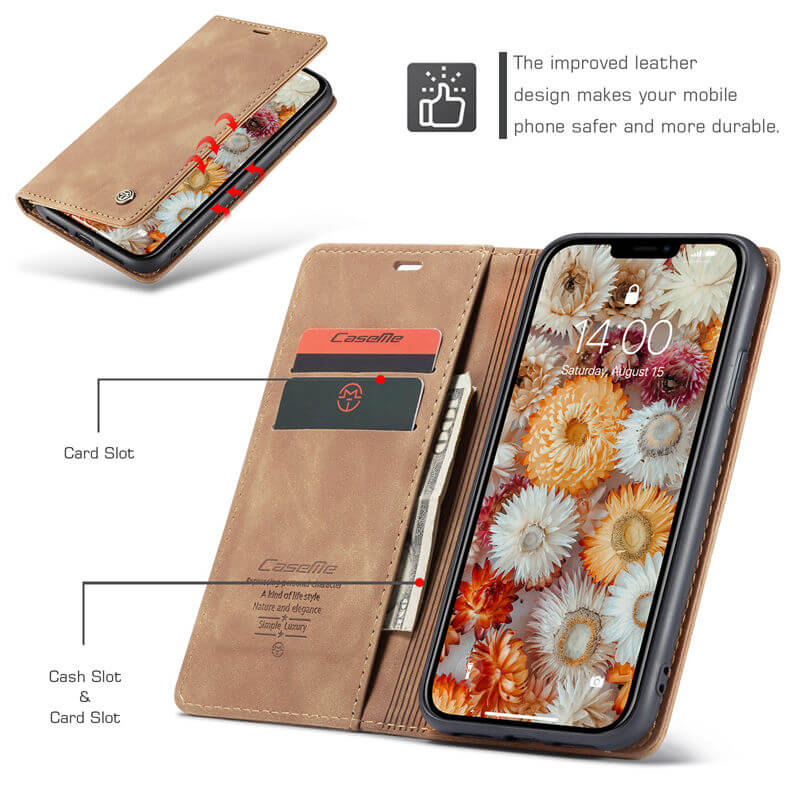 CaseMe iPhone 11 Wallet Suede Leather Case - Image 5