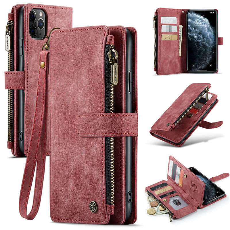 CaseMe iPhone 11 Pro Max Wallet kickstand Case with Wrist Strap