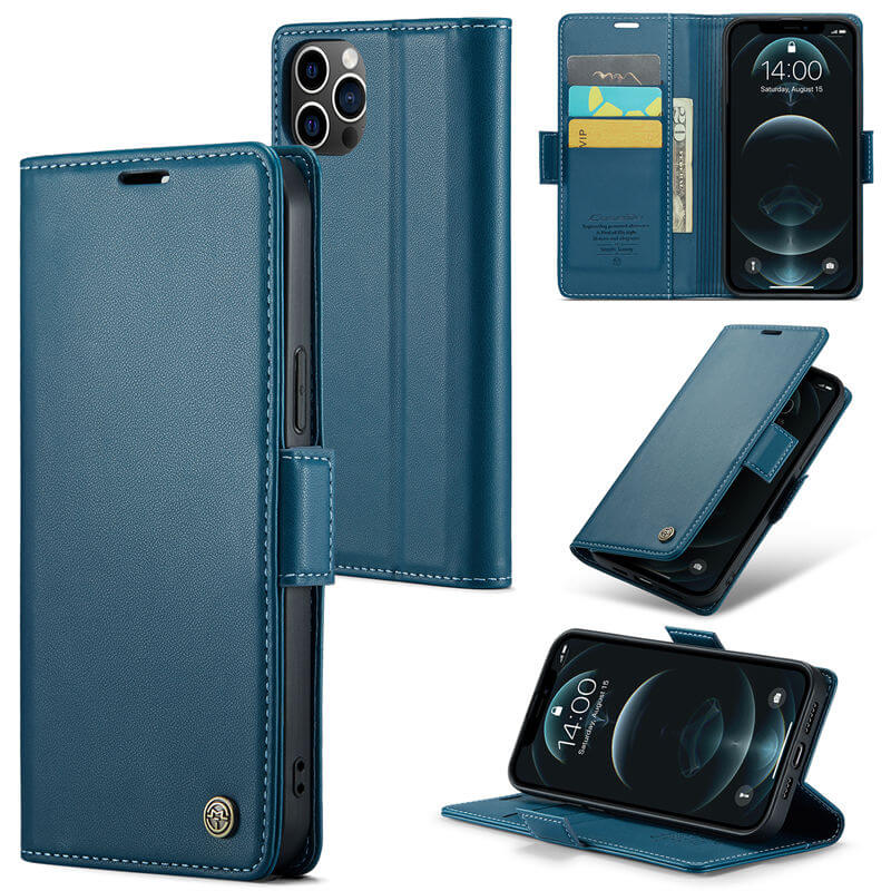 CaseMe iPhone 12 Pro Max Wallet RFID Blocking Magnetic Buckle Case
