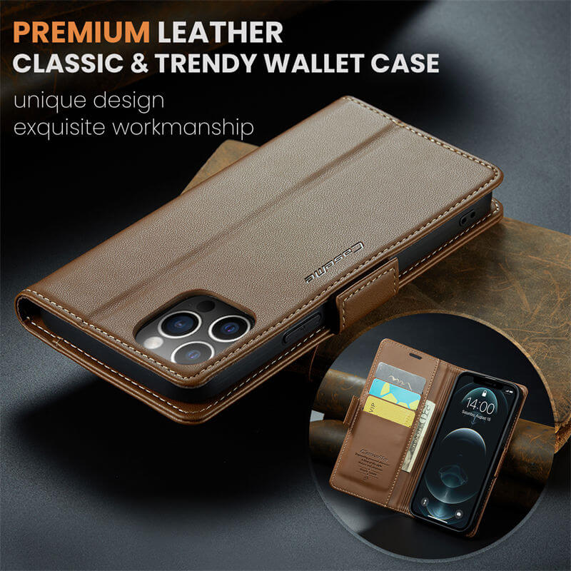 CaseMe iPhone 12 Pro Max Wallet RFID Blocking Magnetic Buckle Case - Image 9