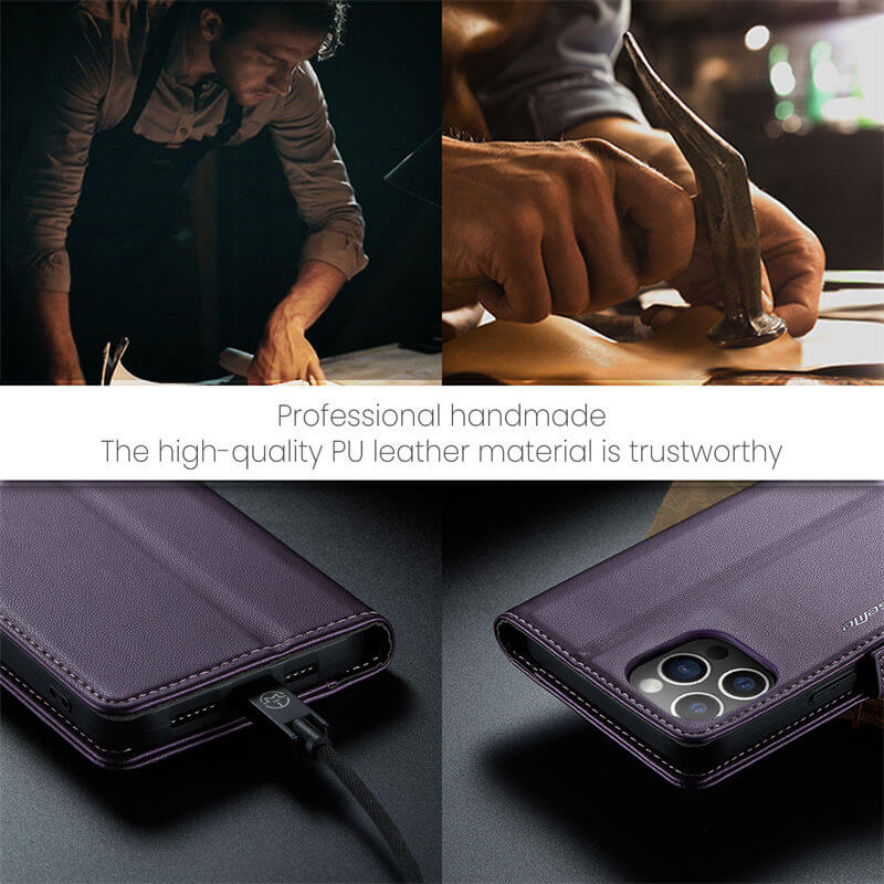 CaseMe iPhone 12 Pro Max Wallet RFID Blocking Magnetic Buckle Case - Image 11