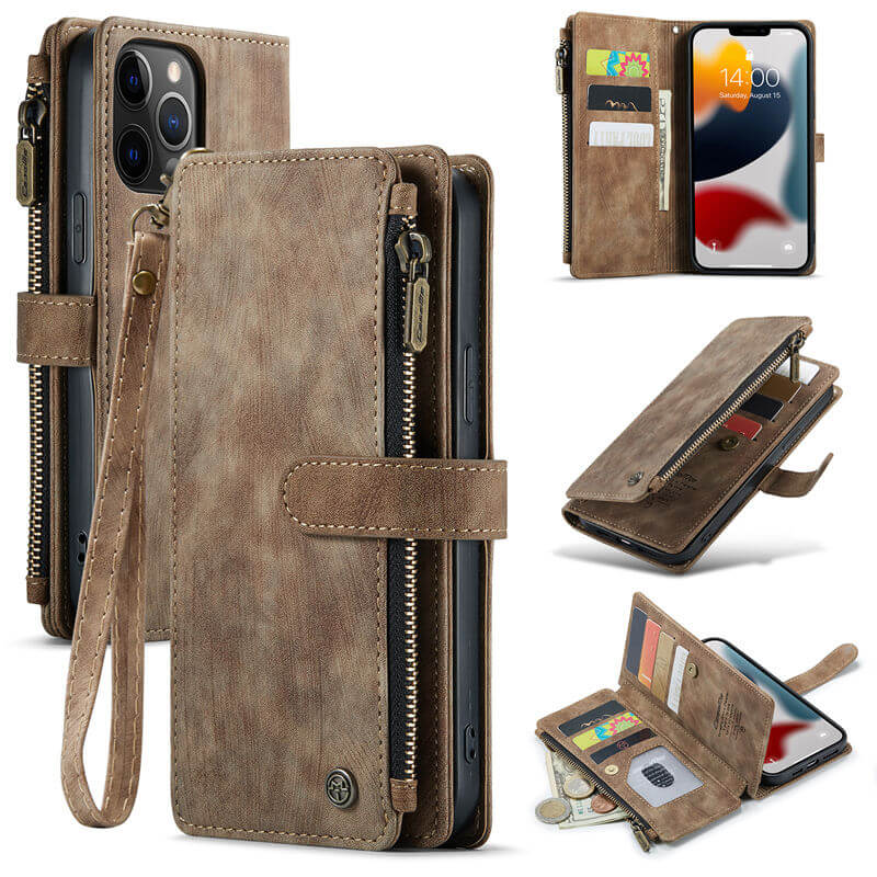 CaseMe iPhone 12 Pro Max Wallet kickstand Case with Wrist Strap