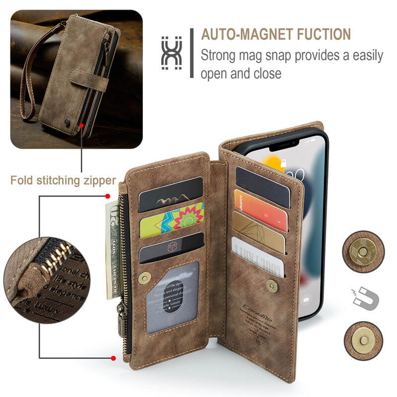 CaseMe iPhone 12 Pro Max Wallet kickstand Case with Wrist Strap - Image 5
