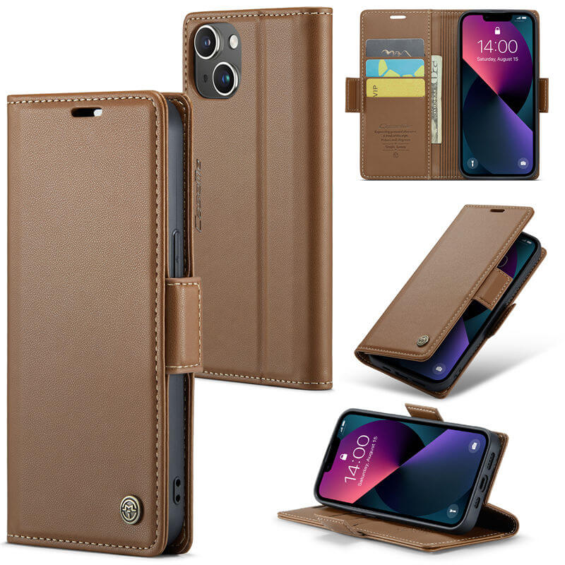 CaseMe iPhone 13 Wallet RFID Blocking Magnetic Buckle Case
