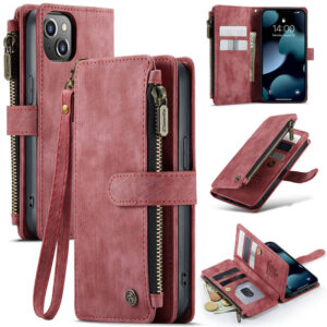 CaseMe iPhone 13 Wallet kickstand Case with Wrist Strap