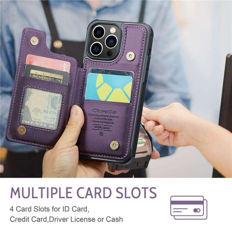 CaseMe iPhone 13 Pro RFID Blocking Card Holder Case - Image 4