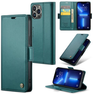 CaseMe iPhone 13 Pro Wallet RFID Blocking Magnetic Buckle Case