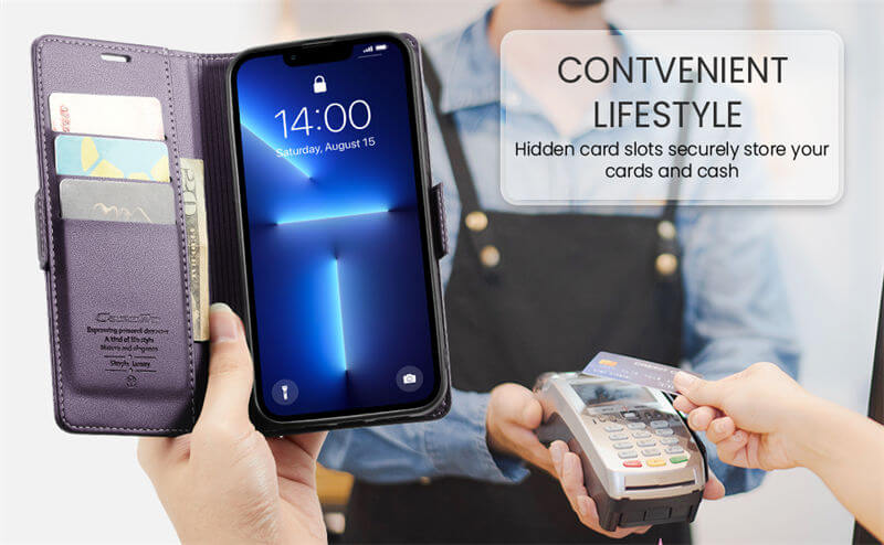CaseMe iPhone 13 Pro Max Wallet RFID Blocking Case