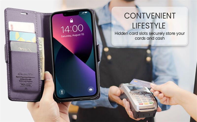 CaseMe iPhone 14 Plus Wallet RFID Blocking Case