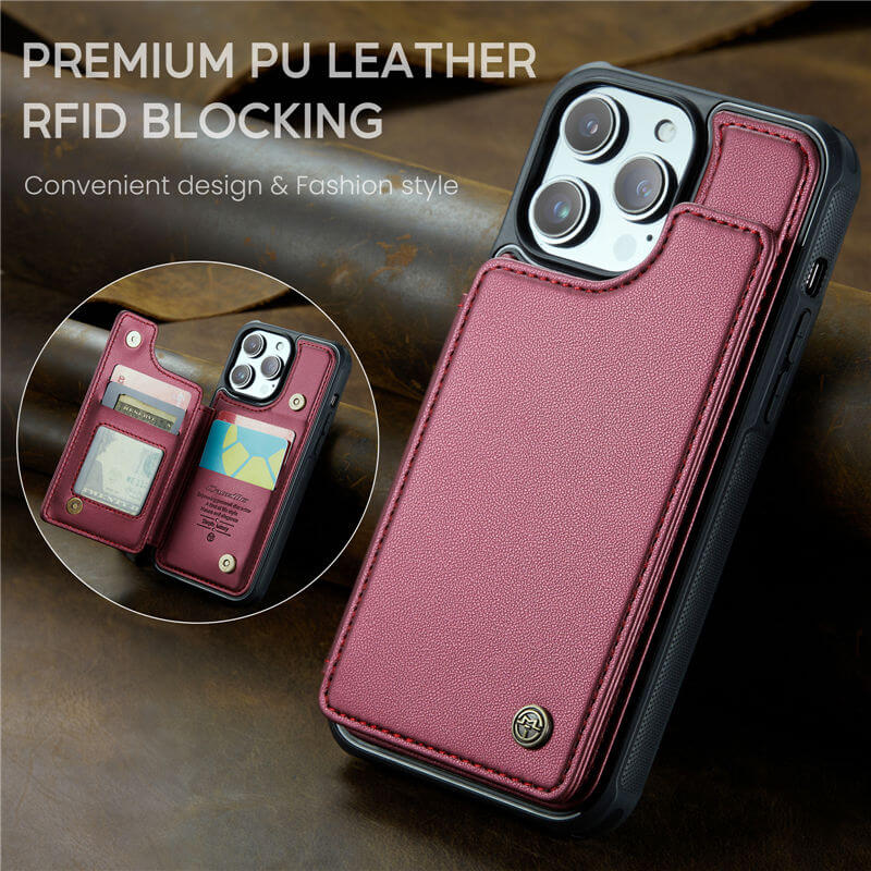 CaseMe iPhone 14 Pro RFID Blocking Card Holder Case