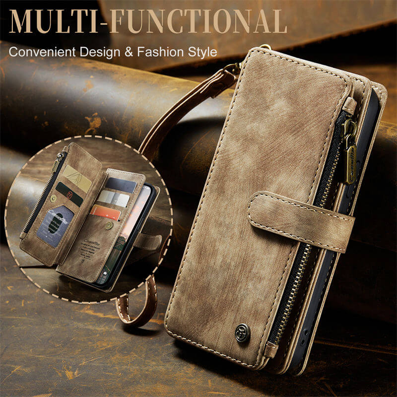 CaseMe iPhone 14 Pro Wallet kickstand Case with Wrist Strap