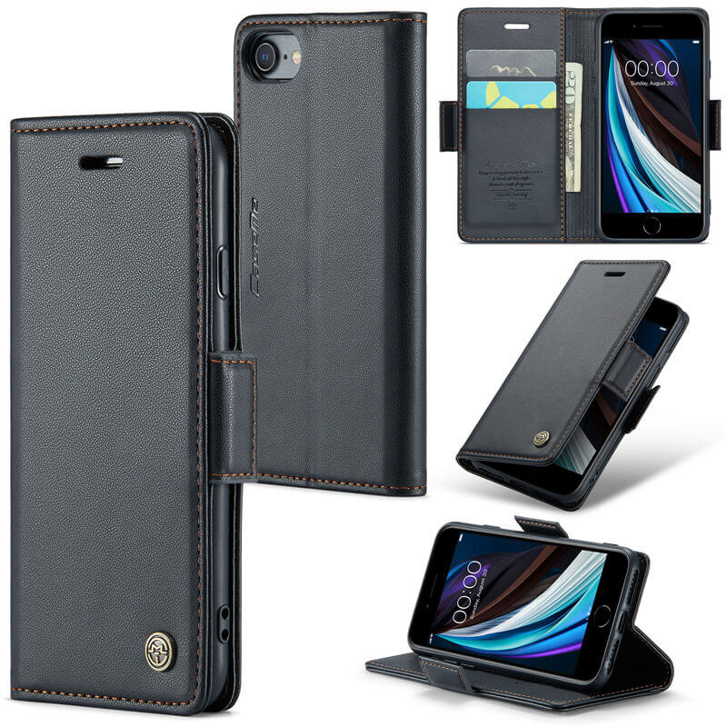 CaseMe iPhone 7/8/SE 2020/SE 2022 Wallet RFID Blocking Magnetic Buckle Case