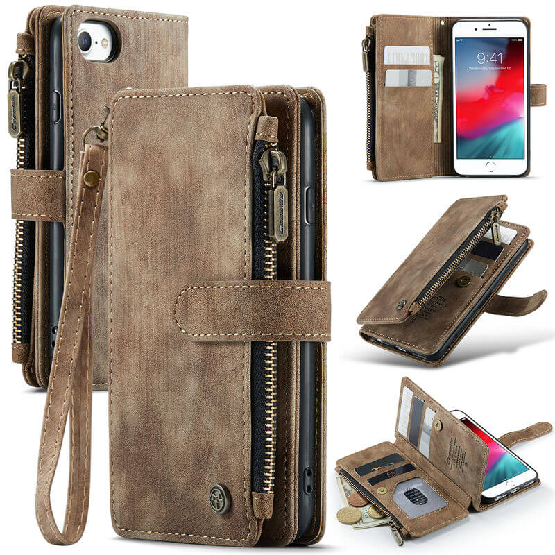 CaseMe iPhone 7/8/SE 2020/SE 2022 Wallet kickstand Case with Wrist Strap