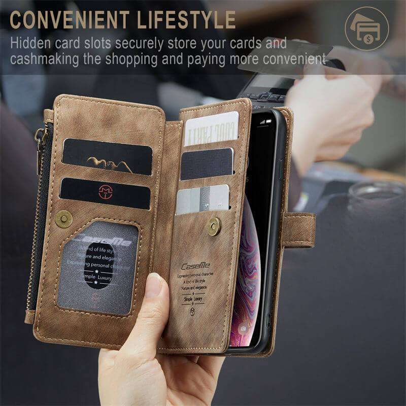 CaseMe iPhone X/XS Wallet kickstand Case with Wrist Strap - Image 8