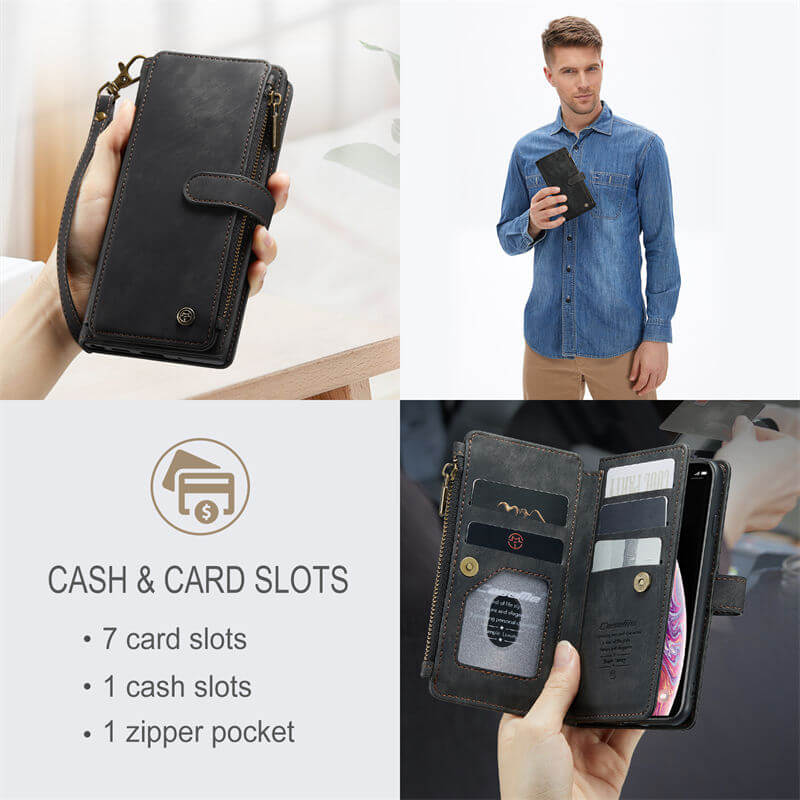 CaseMe iPhone X/XS Wallet kickstand Case with Wrist Strap - Image 6