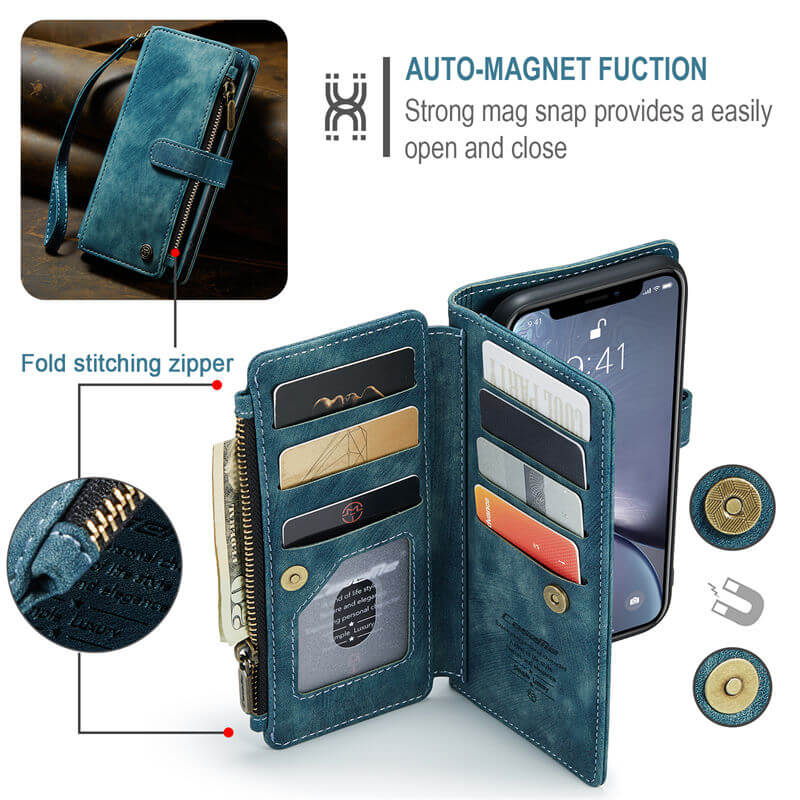 CaseMe iPhone XR Wallet kickstand Case with Wrist Strap - Image 5