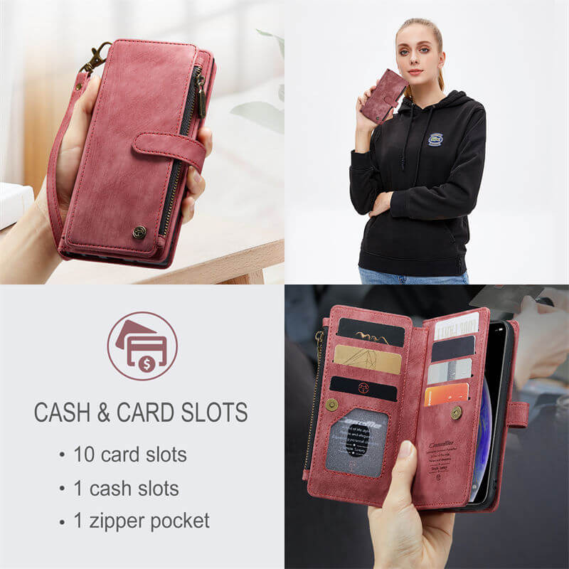 CaseMe iPhone XS Max Wallet kickstand Case with Wrist Strap - Image 6